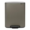 Poubelle à pédale Bo bin 2 x 30 L, Platinum