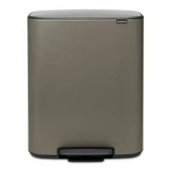 Poubelle à pédale Bo bin 2 x 30 L, Platinum