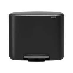 Poubelle à pédale Bo 11+23 l, Noir mat