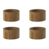 Ronds de serviette Hollow Ø5 cm 4 pièces, Acacia