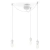 Rosace de plafond avec trois cordons Cannonball, Blanc