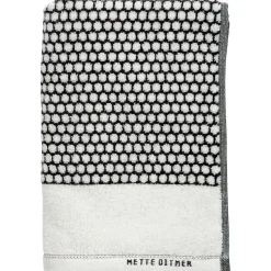 Serviette de bain Grid 70x140 cm, Noir-off white