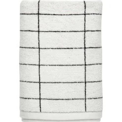 Serviette de bain Tile Stone 70x140 cm, Noir-off white