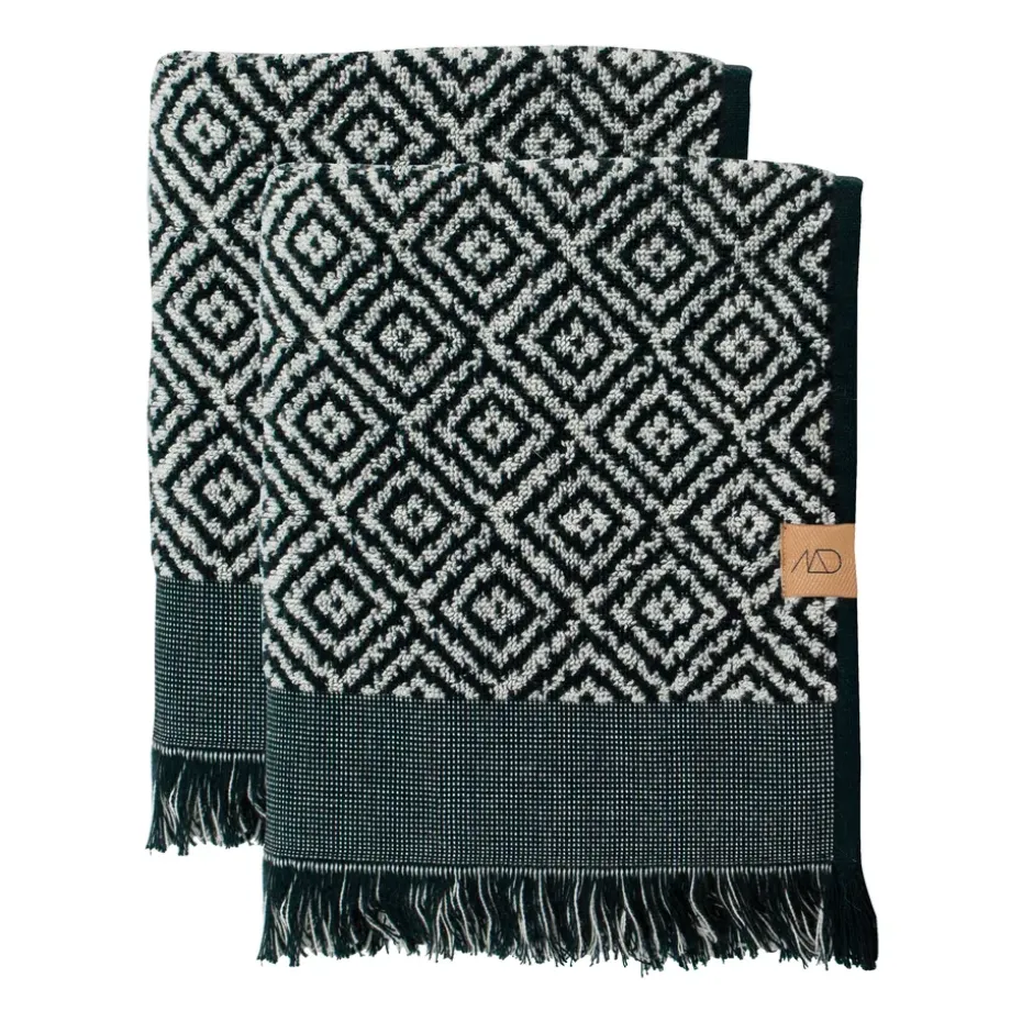 Serviette d'invité Morocco 35x55 cm, lot de 2, Black-white