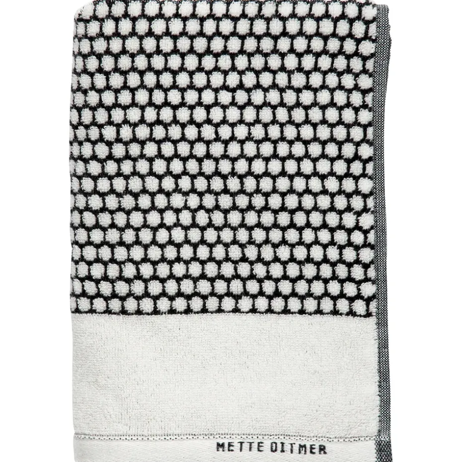Serviette Grid 50x100 cm, Noir-off white