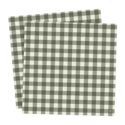 Serviette à carreaux Ernst 33x33 cm lot de 20, Vert-gris clair