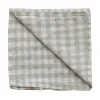 Serviette de table en lin à carreaux Gingham 45x45 cm, Naturel