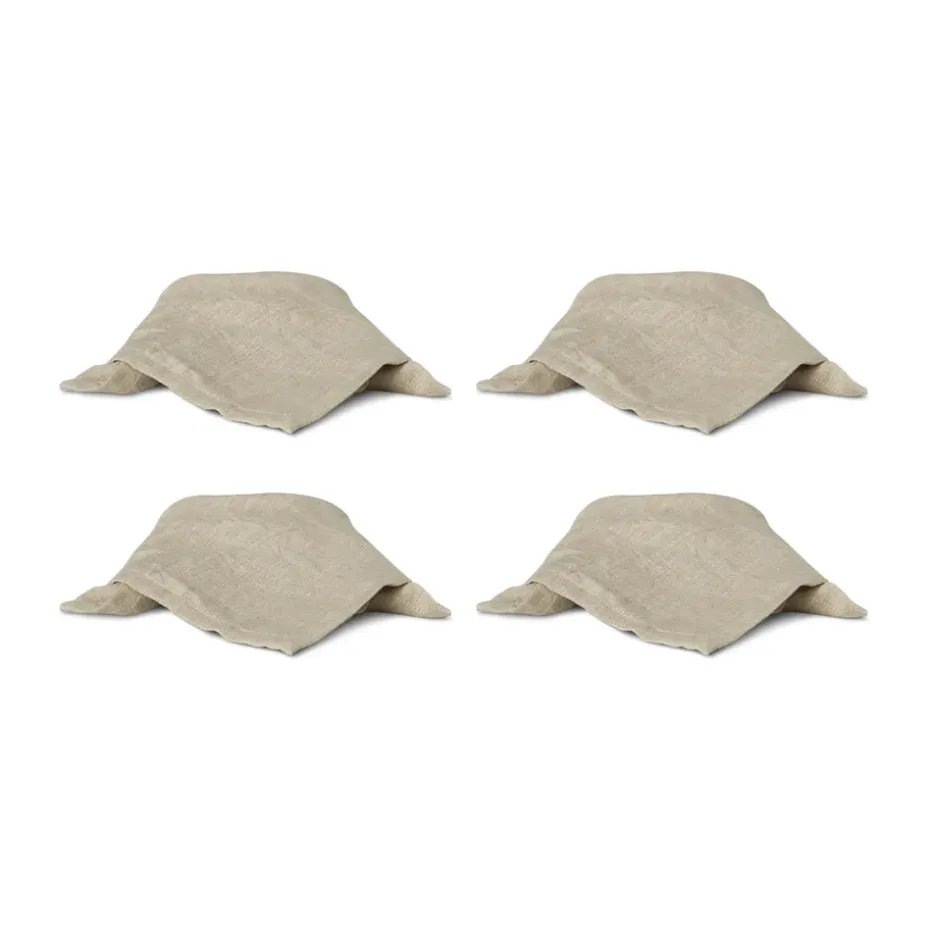 Serviette en lin Mandela 40x40 cm, Beige
