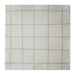 Serviette en papier carrée 33x33 cm Lot de 20, Crème
