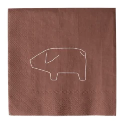 Serviette en papier Swedish pig 33x33 cm, 20 pièces, Red