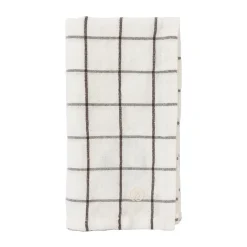 Serviette Ernst à grands carreaux 40x40 cm, Blanc-marron