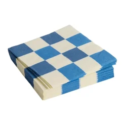 Serviette Pattern Lunch Check 33x33 cm Lot de 20, Off white-blue M