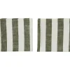 Serviette Striped 45x45 cm Lot de 2, Olive