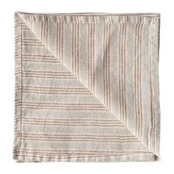 Serviette Washed linen, Rayure de noisette