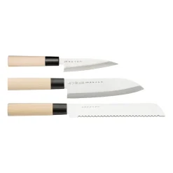 Set de couteaux Satake Houcho 3 pièces, Hi Carbon Steel