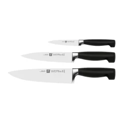 Set de couteaux Zwilling Four Star 3 pièces, Noir-acier inoxydable