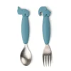 Set de couverts Easy-grip Deer Friends 2 pièces, Bleu