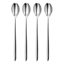 Set de 4 cuillères à latte Hidcote Bright, Acier inoxydable