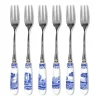 Set de 6 fourchettes à dessert Blue Italian, Céramique-acier inoxydable