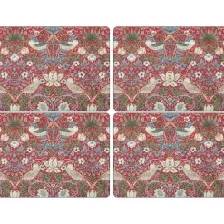 Set de table Strawberry Thief 30x40 cm, lot de 4, Rouge