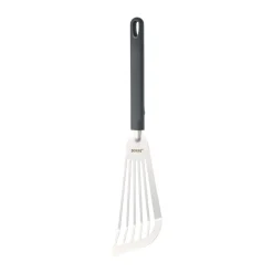 Spatule Saira 33×8,5×1,8 cm, Acier inoxydable-poignée en silicone grise