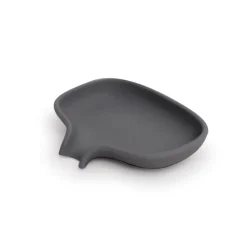 Support pour savon avec égouttoir silicone, Gris graphite