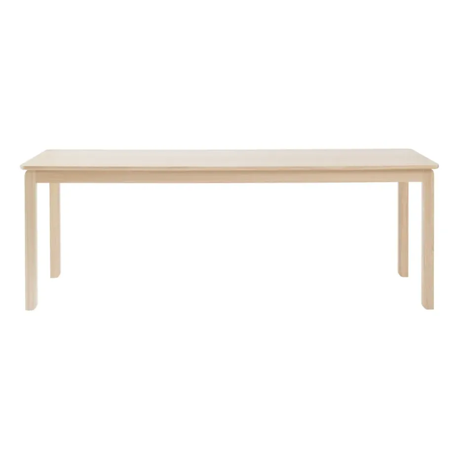 Table à manger Alfred 90x220 cm, Chêne pigmenté blanc