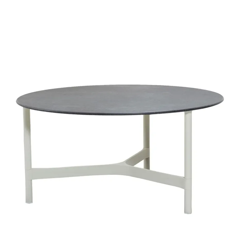 Table basse Twist large Ø90 cm, Fossil black-white
