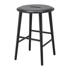 Tabouret Norrabo 45 cm, Chêne laqué noir