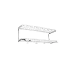 Étagère à chapeaux Classic 650, blanc/chrome, 2 niveaux, 80 cm