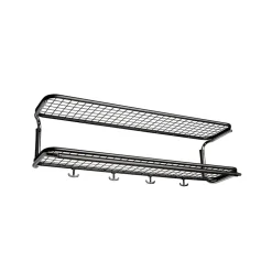 Étagère à chapeaux Classic 650, noir/chrome, 2 niveaux, 100 cm