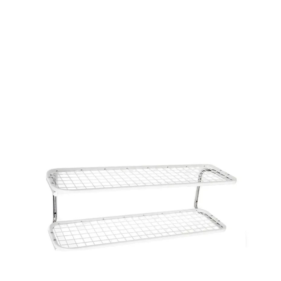Étagère à chaussures Classic 650, blanc/chrome, 2 niveaux, 90 cm