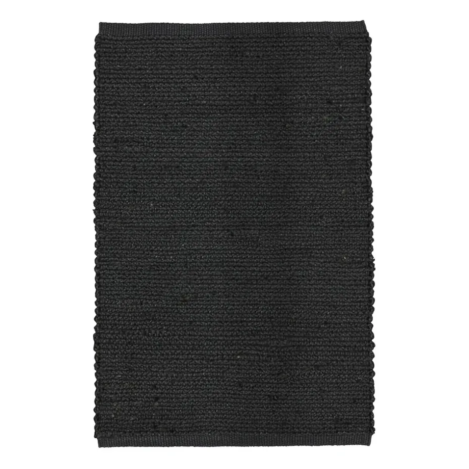 Tapis en jute Merida noir, 60x90 cm