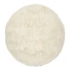 Tapis en laine Cloudy Ø160 cm, Blanc nature