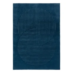 Tapis en laine Levels circles bleu, 200x300 cm