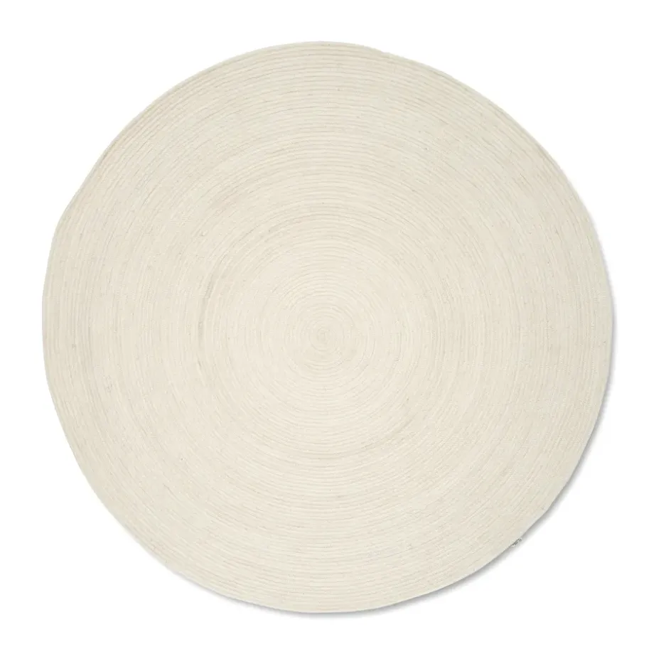 Tapis en laine Merino rond Ø240 cm, White