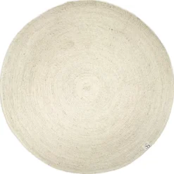 Tapis en laine rond Merino Ø160 cm, Blanc