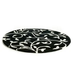 Tapis Grow noir-blanc rond, Ø140 cm