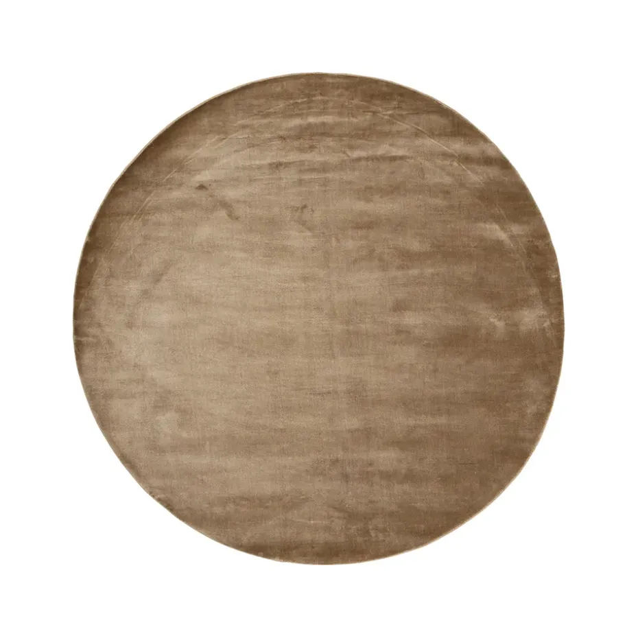 Tapis Lucens rond, mustard