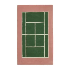 Tapis Tennis, Vert-rose, 88x150 cm