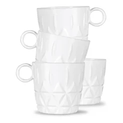 Tasse à café Picknick Lot de 4, Blanc