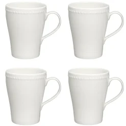 Tasse Dots 35cl Lot de 4, Blanc cassé