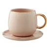 Tasse à espresso avec soucoupe Clara 15 cl, Rose-light gold