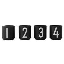 Tasses à espresso Design Letters lot de 4 noir, Black