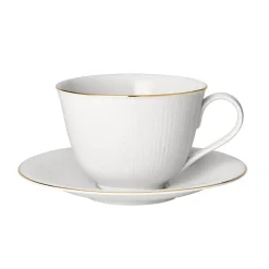 Tasse à thé avec soucoupe Swedish Grace Gala, Blanc