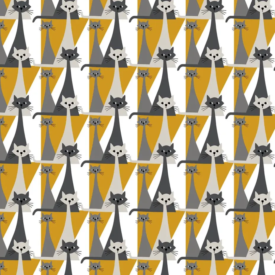 Tissu Kitty, Jaune