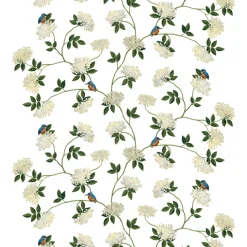 Tissu Kungsfiskaren, Blanc