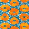 Tissu Love, Bleu-orange