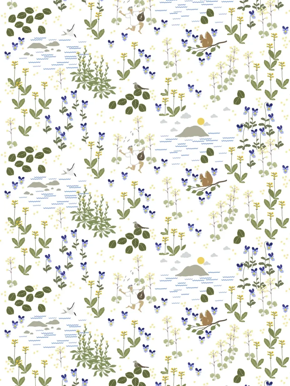 Tissu Rönnerdahl, Blanc cassé-vert