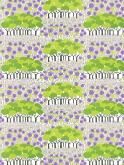 Toile cirée Allé, Vert-violet